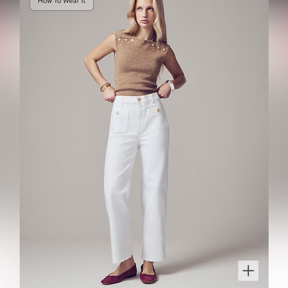 J.Crew Sweater Shell With Buttons In Merino-Linen… - image 2